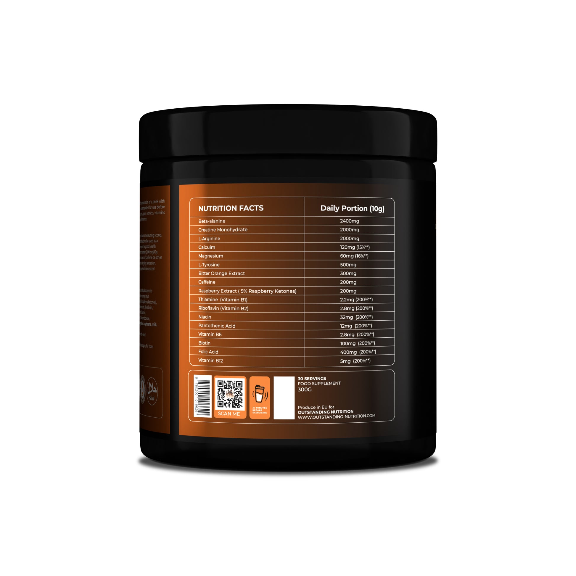 Nutrition Facts of 7hell Pre-Workout Powder 
